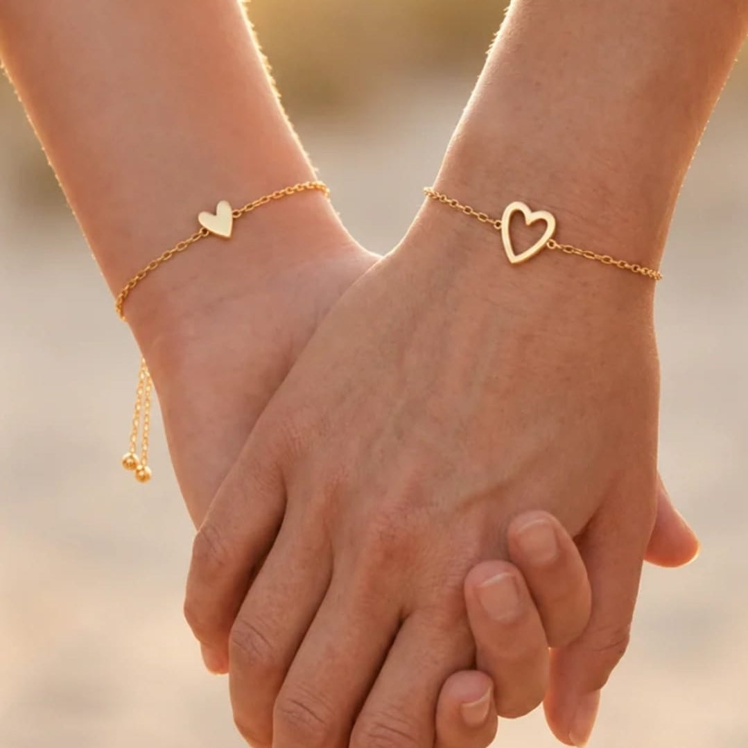 Mom & Me — Set de Pulseras de Corazón
