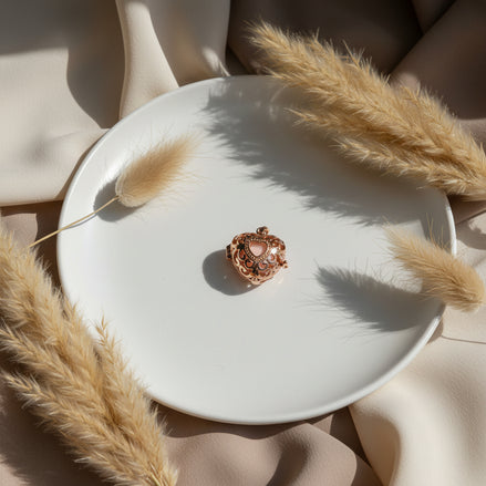 Llamador de Angeles Corazon Oro Rosa