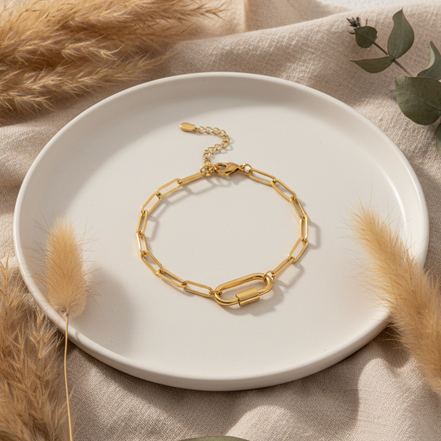 Pulsera Paperclip con Carabiner