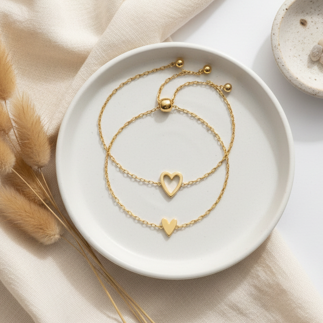 Mom & Me — Set de Pulseras de Corazón