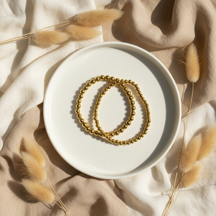 Pulsera Cuentas Doradas