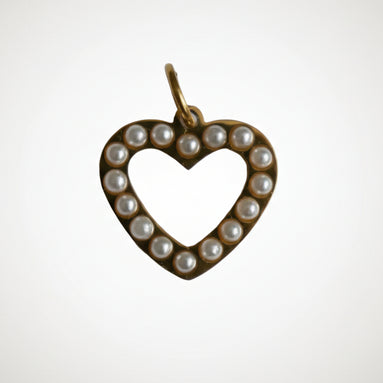Charm Corazon con Perlas