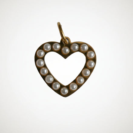 Charm Corazon con Perlas